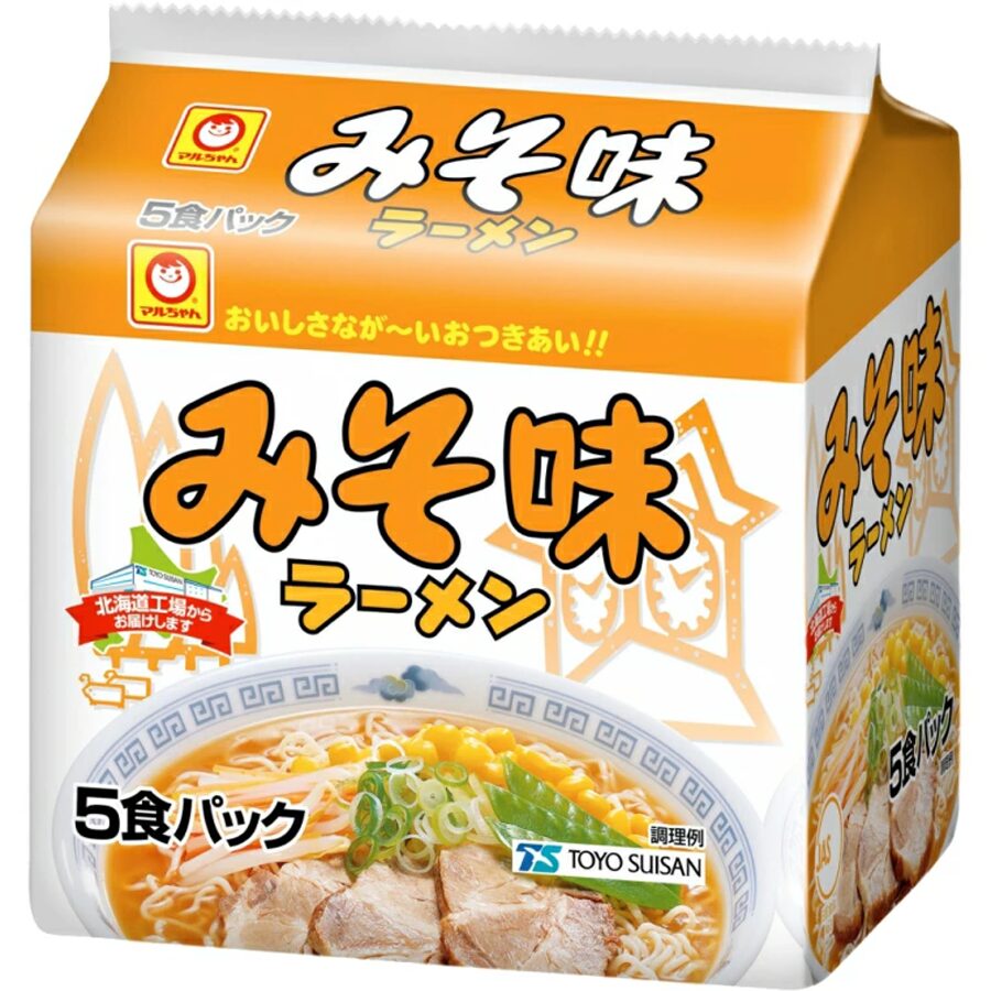 マルちゃん-みそ-5食パック 北海道みそ味ラーメン - 画像 (1)